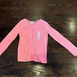 Girls pink button up cardigan , size 10